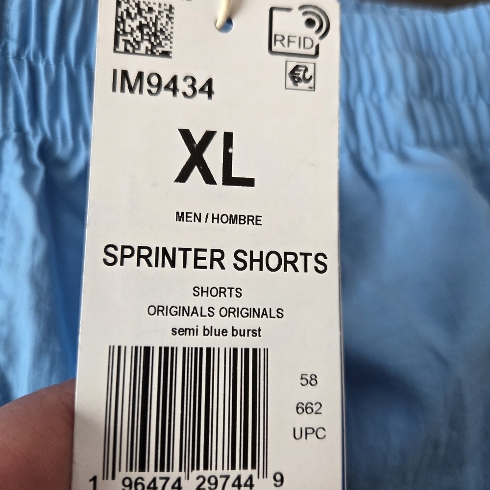 Adidas Originals Men's Sprinter Shorts - Violet - XL- IM9434 New Semi Blue Burst - Picture 4 of 8